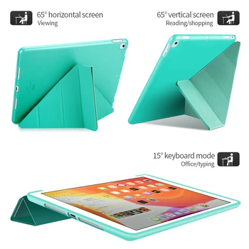 Za iPad 10.2 Primeru 2020 2019, PU Usnje Multi-Krat Stojalo Smart Cover Za iPad 8. 7. Generacije Primeru A2197 A2270 A2428 A2429