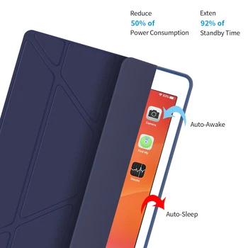 Za iPad 10.2 Primeru 2020 2019, PU Usnje Multi-Krat Stojalo Smart Cover Za iPad 8. 7. Generacije Primeru A2197 A2270 A2428 A2429