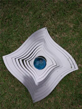 12 inch veter kolesce Diamond-oblikovan s Stekleno kroglo(5 CM), narejen iz 1mm stainess jeklene pločevine z visoko kakovostjo