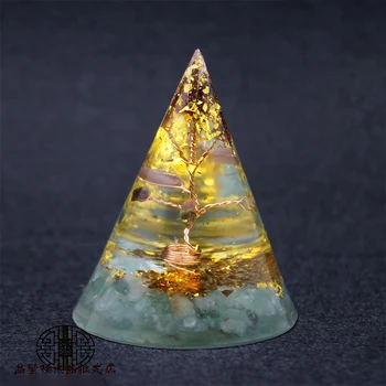 Orgonite Piramida Orgonski Zdravilne Energije Metatron Naravne Crystal Rock Quartz Nakit Akvamarin Kamni 7 Reiki Energijski Center Doma Dekor