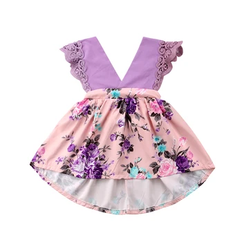 Poletje Newborn Baby Dekle, Sestra Ujemanja Obleke Cvetlični Oblačila Jumpsuit Romper Obleke