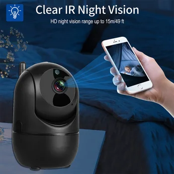 IP Kamera, WiFi 1080P 64GB Home Security Fotoaparat Samodejno Sledi nadzorna Kamera Night Vision Brezžično Smart Mini CCTV Baby Monitor