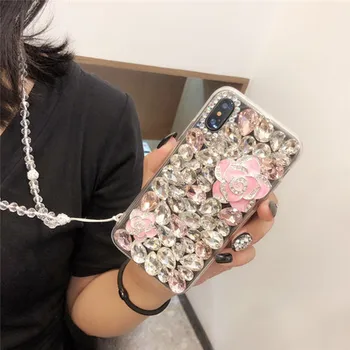 Luksuzni 3D Diamond Primeru Nosorogovo Bling Telefon Kritje Kristalno funda coque Za Samsung S20 Ultra S10 S8 S9 Plus Note20 Ultra Note10
