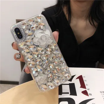 Luksuzni 3D Diamond Primeru Nosorogovo Bling Telefon Kritje Kristalno funda coque Za Samsung S20 Ultra S10 S8 S9 Plus Note20 Ultra Note10