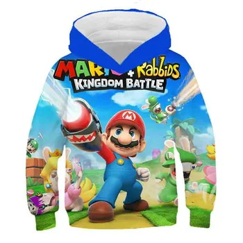 Tri dimenzionalni Mario noro avanturo majica, fantje in dekleta modni risanka pulover, otroška animacija 3D tiskanje