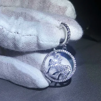 Luksuzni Realno 925 Sterling srebrni uhani Visijo za ženske AAAAA Cz Čar Stranko poroko Spusti Uhan Fine Nakit Najboljše Darilo