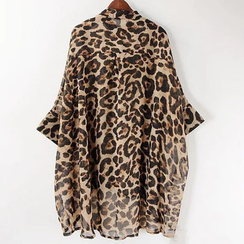 XITAO Trend Leopard Šifon Majica Plus Velikost Svoboden Nezakonitih Bat Rokav Tanke Ženske Vrhovi Moda Pomlad Poletje Bluze XJ4287
