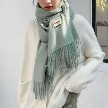 Pozimi 2019New WomanScarf Posnemali Kašmir,korejski Dolgo-slog toplo ruto čiste barve, gospa šal odejo šal Kašmir-kot šal