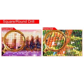 Diamond Vezenje Evropske Vrt Pokrajino 5D DIY Diamond Slikarstvo Polno SquareRound vaje Mozaik Wall Art Okras