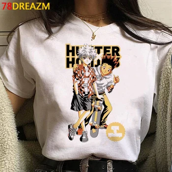 Hunter X Hunter Majica s kratkimi rokavi ženske Kawaii Risanka Killua Hisoka Grafični Tees Japonski Anime Harajuku T-shirt Unisex Vrhovi Tshirt