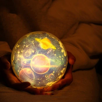 Zvezdnato Nebo Noč Luč Planet Čarobno Projektor Zemlje, Vesolja LED Lučka Pisane Vrtenje Utripajoča Zvezda Otroci Božično Darilo