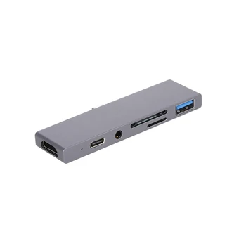 6 in1 USB-C VOZLIŠČE Tipa C, USB 3.0, SD/Micro SD 3,5 mm HD Laptop PC Adapter Pretvornik Primeren za iPad Pro2018/2020 Plug and Play