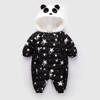 Jeseni, Pozimi Panda Baby igralne obleke Obleka Obleka, Obleke Jumpsuit Novorojenčka Dekle, Fant Raca Navzdol smučarski kombinezon Otroci dojenčka Sneg Obrabe