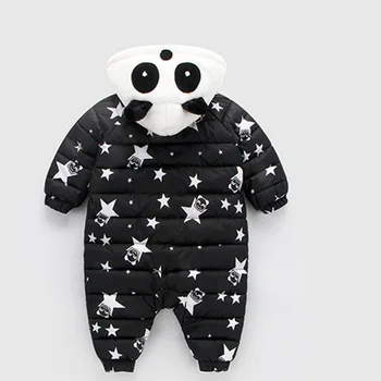 Jeseni, Pozimi Panda Baby igralne obleke Obleka Obleka, Obleke Jumpsuit Novorojenčka Dekle, Fant Raca Navzdol smučarski kombinezon Otroci dojenčka Sneg Obrabe
