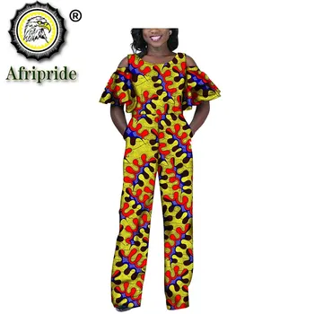 2020 afriške jumpsuits za ženske AFRIPRIDE plus velikost dashiki bazin riche čistega bombaža ankara tiskanja zasebnih meri priložnostne S1929001