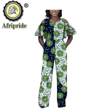 2020 afriške jumpsuits za ženske AFRIPRIDE plus velikost dashiki bazin riche čistega bombaža ankara tiskanja zasebnih meri priložnostne S1929001