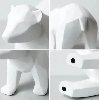 Sodobno Abstraktno Beli Medved, Ki Je Geometrijska Živali Kip Polarni Medvedi Kiparstvo Okraski Doma Dekoracijo Smolo, Okras, Darila 05447