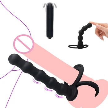 Analne Kroglice Butt Plug Vibrator Dvojno Penetracijo Strapon Dildo, Vibrator G Spot Klitoris Stimulator Vibrator Sex Igrače Za Ženske