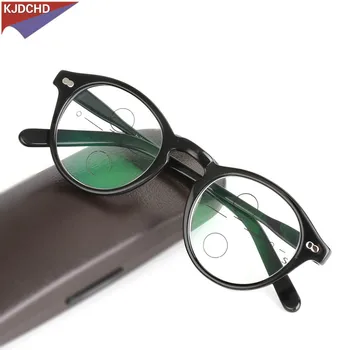 2019 Acetat Kakovosti Multifokalna leče Obravnavi Očala Moški Modni Pol Platišča Progresivna Očala Kvadratnih dioptrije očal