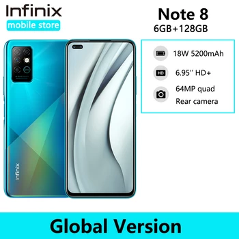 Infinix Opomba 8 6GB 128GB Globalni Različici Mobilnega Telefona 6.95