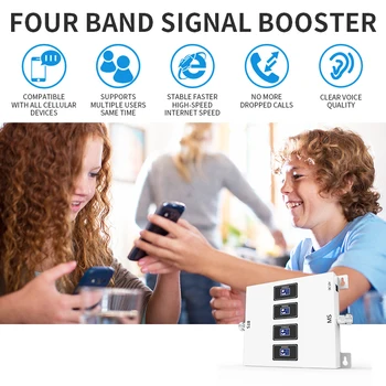 GOBOOST Mobilni Telefon Signal Booster Kit 70dB Štiri Band GSM 900/20/5/1/3/7 Mobilnega Repetitorja Povečanje 2G 3G 4G Glas+Podatki Ojačevalnik