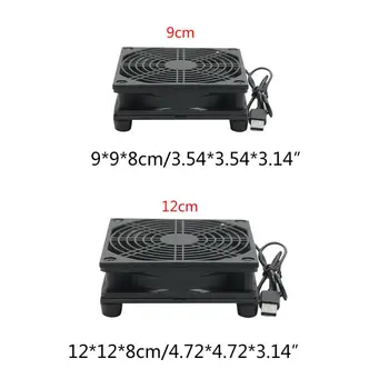 9 cm/12 cm Hladilni Ventilator DC 5V USB Napajanje Tih Ventilator za Usmerjevalnik TV Set-Top Box