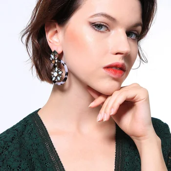 Kissme Novo Izjavo, Uhani 2020 Nov Modni Acetat Smolo Krog Cvet Veliki Uhani za Ženske Vintage Nakit