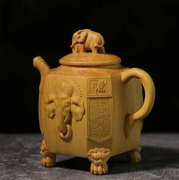 8 Cm Šimšir Čajnik Kiparstvo Začetni Dekoracijo Kitajski Srečen Obrti, Darila Ugoden Osem Slon Čajnik Doma Dekor