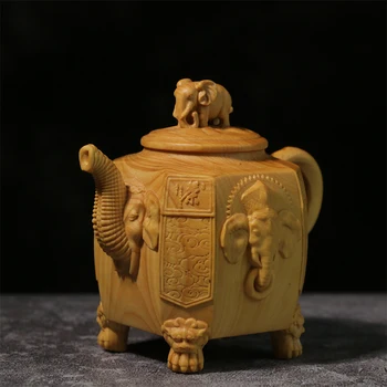 8 Cm Šimšir Čajnik Kiparstvo Začetni Dekoracijo Kitajski Srečen Obrti, Darila Ugoden Osem Slon Čajnik Doma Dekor