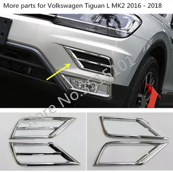 Avto ABS Chrome Lučka Spredaj Glave Luči za Meglo Trim Okvir Palico 2pcs Za Volkswagen VW Tiguan L TiguanL MK2 2016 2017 2018 2019 2020