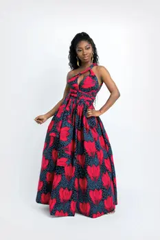 Različne Načine Nositi Dolgo Obleko Afriških Žensk Različnih Pasu Moda Digitalni Tisk Seksi Split Dolgo Obleko Pomlad 2021 Nova