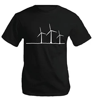 Moda Priložnostne za Moške, Visoke Kakovosti po Meri Vrhovi Tees Vetrne Turbine Majica s kratkimi rokavi T-Shirt Majica