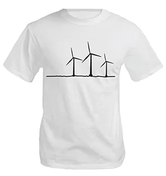 Moda Priložnostne za Moške, Visoke Kakovosti po Meri Vrhovi Tees Vetrne Turbine Majica s kratkimi rokavi T-Shirt Majica