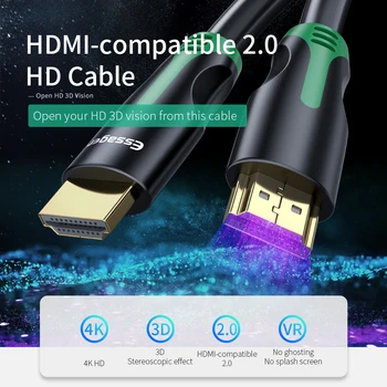 Essager HDMI je združljiv 2.0 Kabel Podaljšek, HDMI je združljiv Moški-Moški Za PS4 Apple TV 4K 60Hz Video Audio Adapter Splitter