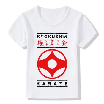 Kyokushin Karate Kanji in Simbol Design otroška T-shirt Fant in Dekle Priložnostne majice s kratkimi rokavi Otroci Vrhovi Tees Otroška Oblačila,ooo699