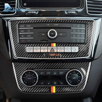 Hitrosti za Mercedes Benz GLE-2018 Dodatki iz Ogljikovih Vlaken Avto Notranjosti sredinski Konzoli, CD AC Plošča Pokrov Trim Nalepke