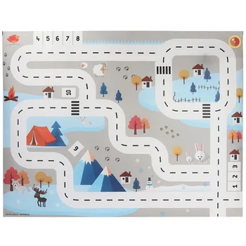 130*100cm Velikosti Nepremočljiva Nordijska Modra Bela Otroci Sneg Temo Prometa Igrajo Mat Zlitine Igrače, Kompleta prometnih Znakov