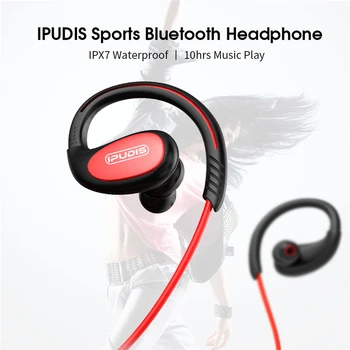 IPUDIS Šport Brezžične Slušalke Ear Kavljem Bluetooth Slušalke IPX7 Sweatproof Slušalke z Mikrofonom