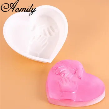 Aomily 3D Srce Plesni Starš-otrok Torto Dekoracijo Pecilni Dobave Pecivo Čokoladni Bonboni Žele Torto Plesni Kuhinja Silikonsko Plesni