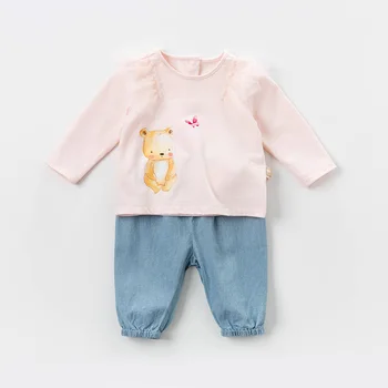 DB13615 dave bella pomlad baby dekleta modni lok trdna hlače otrok celotno dolžino otroci hlače za malčke malčka hlače