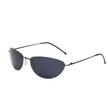 Moda Rimless Kvadratnih sončna Očala Mens Pravokotnik Photochromic Polarizirana Vožnjo sončna Očala Ovalne sončna očala UV400