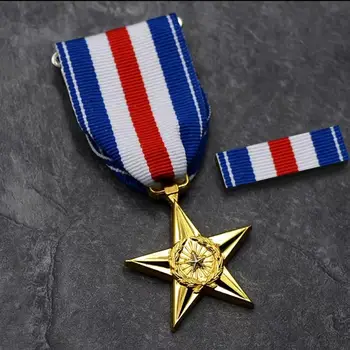 Ameriške Vojske Nagrado Medalja Srebrna Zvezda Medalje Pet opozoril Star Odliko Traku Vojaške Spomin Značko Pin