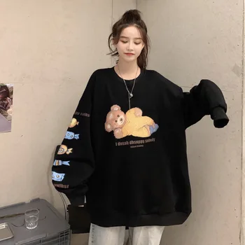 Harajuku 2020 Ulične Ženske Anime Hoodie Jeseni Mode korejskem Slogu Majica Puloverji dolg rokav Vrhovi Noro Oblačila