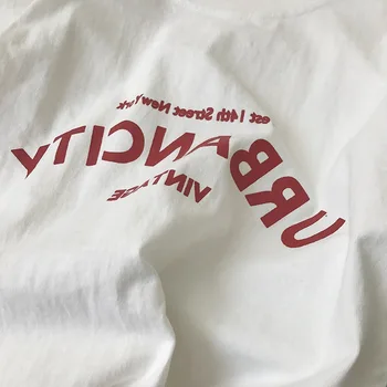 2021 Poletje Črko T-Shirt Ženske Modni Priložnostne Kratek Rokav Dno Svoboden O-Vratu Ulične Korejski Puloverju Ženski Top Tshirt