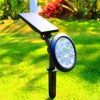 Sončni Vrt Svetlobe 9 LED Svetilka Solar Powered Nastavljiv Sončne Pozornosti Zunanja Razsvetljava IP65 Vodotesen Krajine Stenske Luči