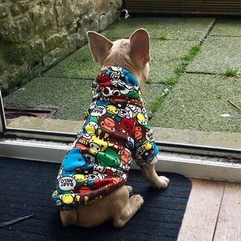 Toplo Hišne Pse Hoodie Plašč Živali Natisnjeni Kuža Jakno Obleko Za Majhne Pse Pozimi Pet Kostum Teddy Chihuahua ropa par perro
