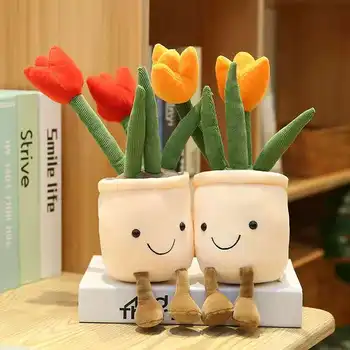 35 cm lep plišastih igrač Mehko Polnjene rastlin tulipanov okraski dom dekoracija Lutka Darilo Za Otroke
