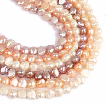 Moda naravnih 8-9 mm Ravno Nepravilna biserna ogrlica Za Ženske Dekle sladkovodnih biserna ogrlica, nakit, izdelava diy