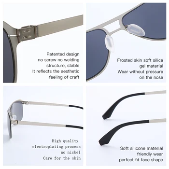 TNT Klasičnih Polarizirana sončna Očala Moški Ženske blagovne Znamke Design Vožnje Kvadratni Okvir, Št Vijak sončna Očala Goggle UV400 Gafas De Sol