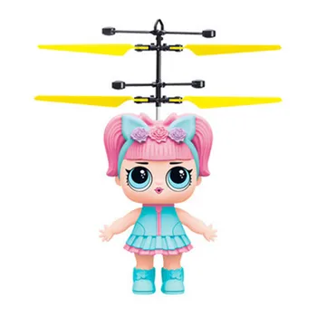 Lol presenečenje lutke Indukcijske vzmetenje lutka letečega stroja, Padec-odporne indukcijske osvetljeno deklica otrok igrača letalo